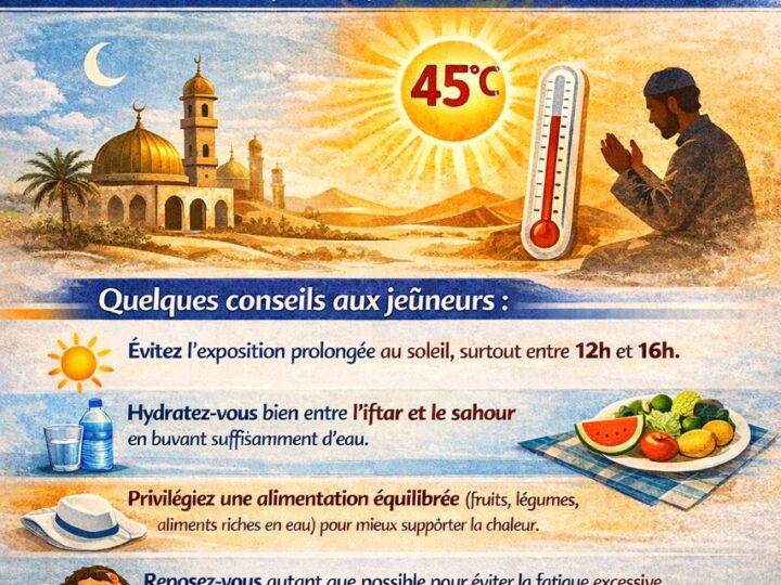 Chaleur et jeûne : des conseils pour protéger la santé des fidèles